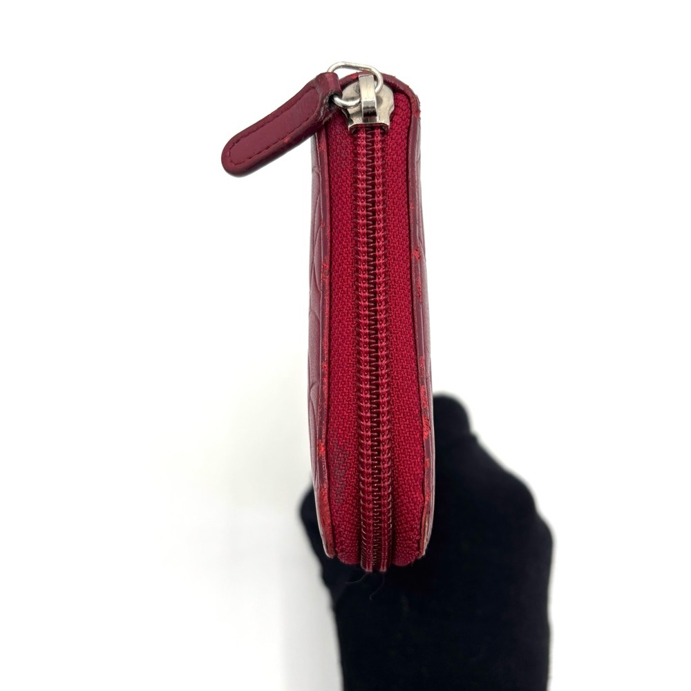 Chanel Red Camelia Zip Around Leather Wallet - Picture 3 of 10